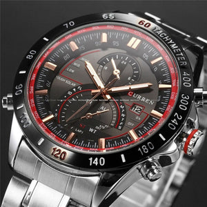 metallic wrist watch